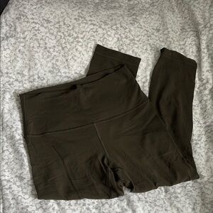 Lululemon Cropped Align Olive Green High-Waisted Leggings